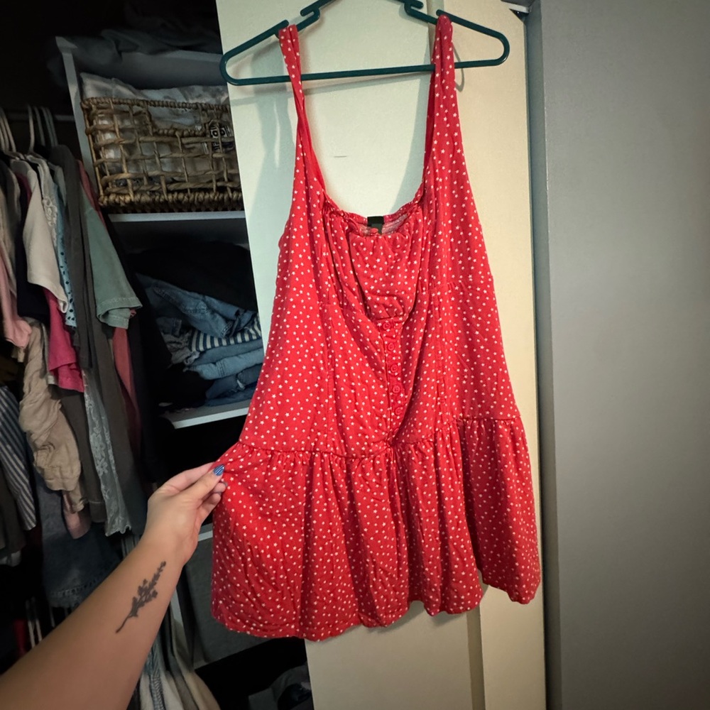 Red Polka Dot Women's Top